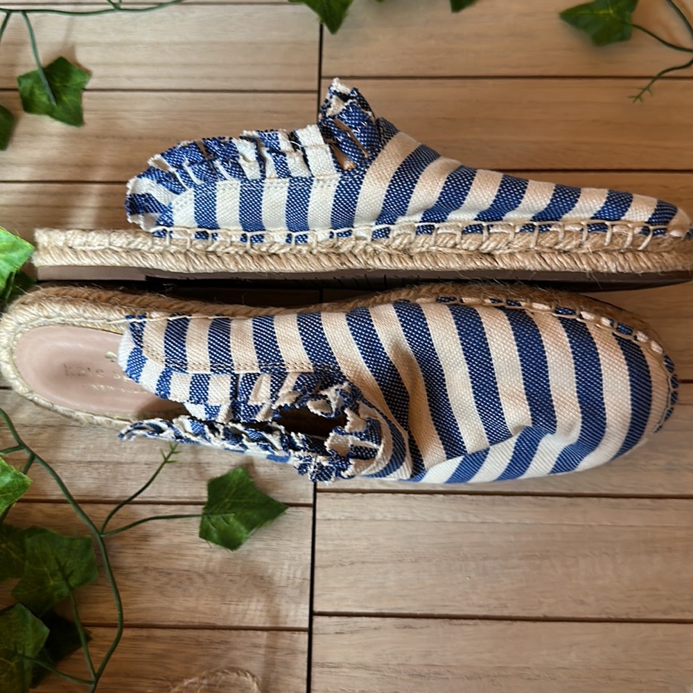 Kate spade espadrilles- flats nautical beach worn but okay shape Vacation time! - Picture 8 of 8
